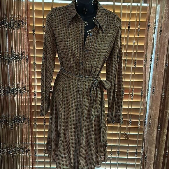 Diane Von Furstenberg Geometric Wrap Dress 
Tigress belted DVF Mocha Mousse XS - Picture 17 of 17